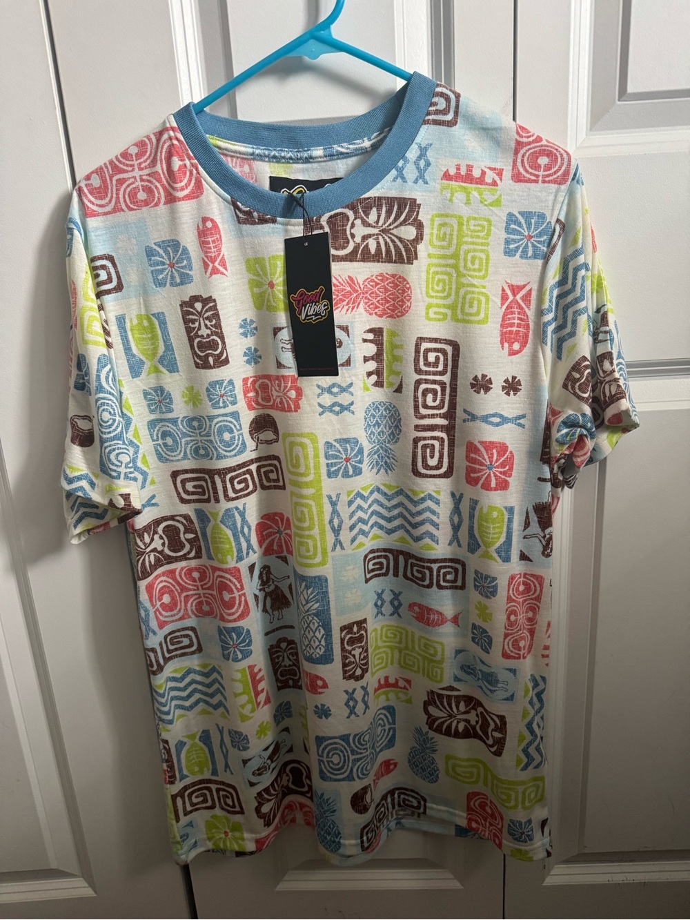 Men's Short-Sleeve Printed Crewneck Shirt - Multicolor